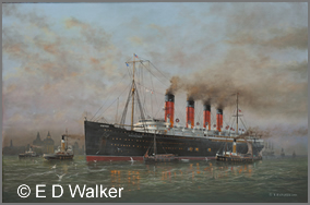 Mauretania I 1907 in River Mersey